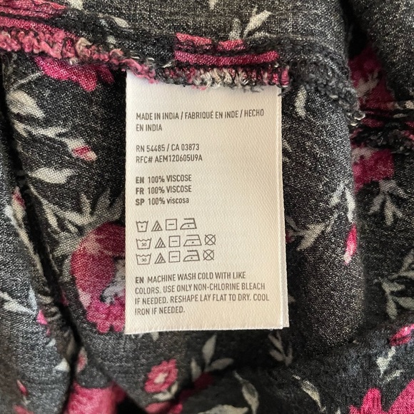 American Eagle Black Floral Long Sleeve Boho Dress✨ - Picture 5 of 6